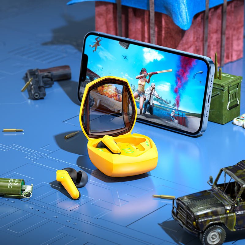 Hoco EW28 Magic true wireless BT gaming headset - yellow - Saif Al Najmi KwEarpodshocoSaif Al Najmi KwEW28Hoco EW28 Magic true wireless BT gaming headset - yellow - Saif Al Najmi Kw