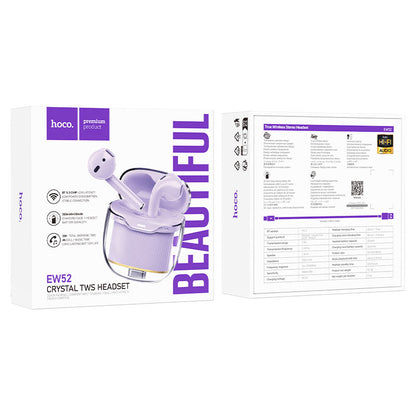 Hoco EW52 Lilly true wireless BT headset - purple - Saif Al Najmi KwEarpodshocoSaif Al Najmi KwEW52Hoco EW52 Lilly true wireless BT headset - purple - Saif Al Najmi Kw