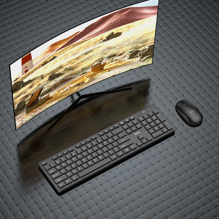 Hoco GM17 Wireless Business Keyboard and Mouse Set (English Version) - Saif Al Najmi Kw