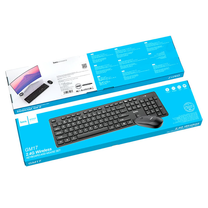 Hoco GM17 Wireless Business Keyboard and Mouse Set (English Version) - Saif Al Najmi Kw