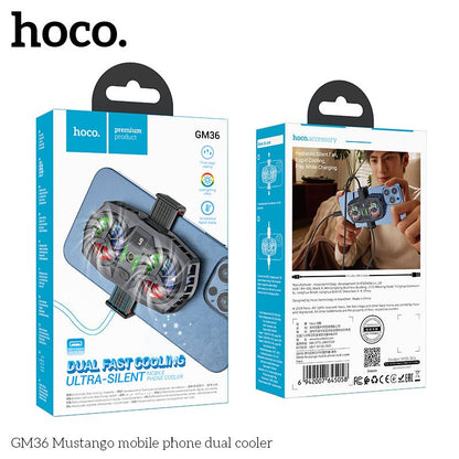 HOCO GM36 Dual Mobile Phone Cooler – High - Speed Gaming Cooling Fan - Saif Al Najmi KwCooling FansHocoSaif Al Najmi KwHOCO GM36 Dual Mobile Phone Cooler – High - Speed Gaming Cooling Fan