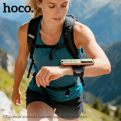 HOCO GT20 Magnetic Wrist Phone Holder Adjustable Sports Armband - Saif Al Najmi KwPhone HolderHocoSaif Al Najmi KwHOCO GT20 Magnetic Wrist Phone Holder Adjustable Sports Armband