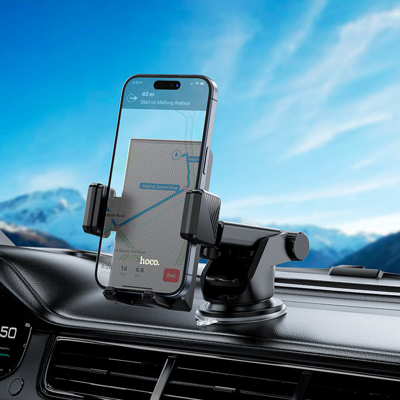 H49 Precious push-type car holder(center console) - Black - Saif Al Najmi Kw