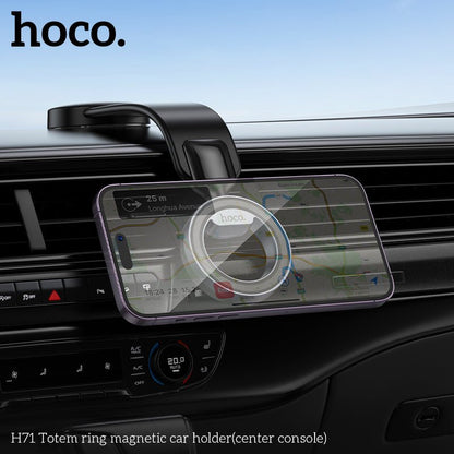 Hoco H71 Totem Ring Magnetic Car Holder – Center Console Mount - Saif Al Najmi KwPhone HolderHocoSaif Al Najmi Kwh71-hocoHoco H71 Totem Ring Magnetic Car Holder – Center Console Mount