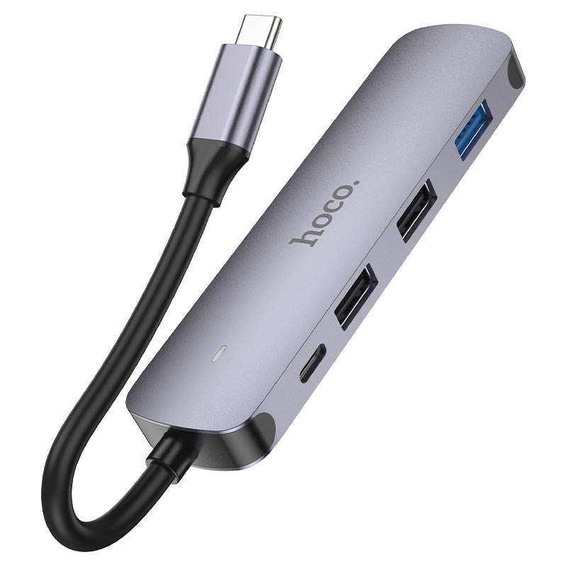 Hoco HB27 Type-C multi-function converter(HDTV+USB3.0+USB2.0*2+PD) - Saif Al Najmi Kw
