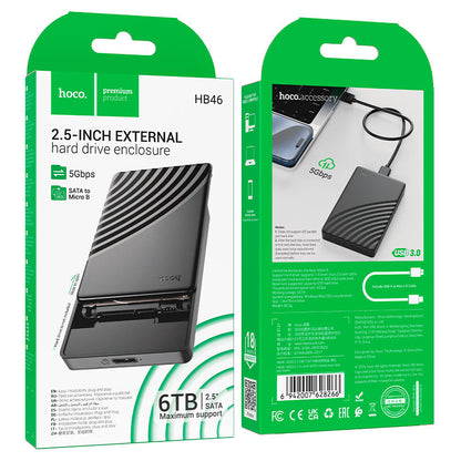 Hoco HB46 USB3.0 2.5-inch SATA hard drive enclosure sliding cover - Saif Al Najmi Kw