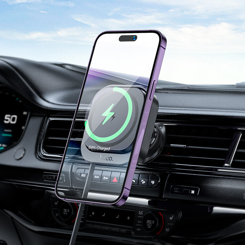 HOCO HW23 Might Wireless Car Charger – Air Vent Mount (15W Fast Charging) - Saif Al Najmi KwCar ChargersHocoSaif Al Najmi KwHOCO HW23 Might Wireless Car Charger – Air Vent Mount (15W Fast Charging)