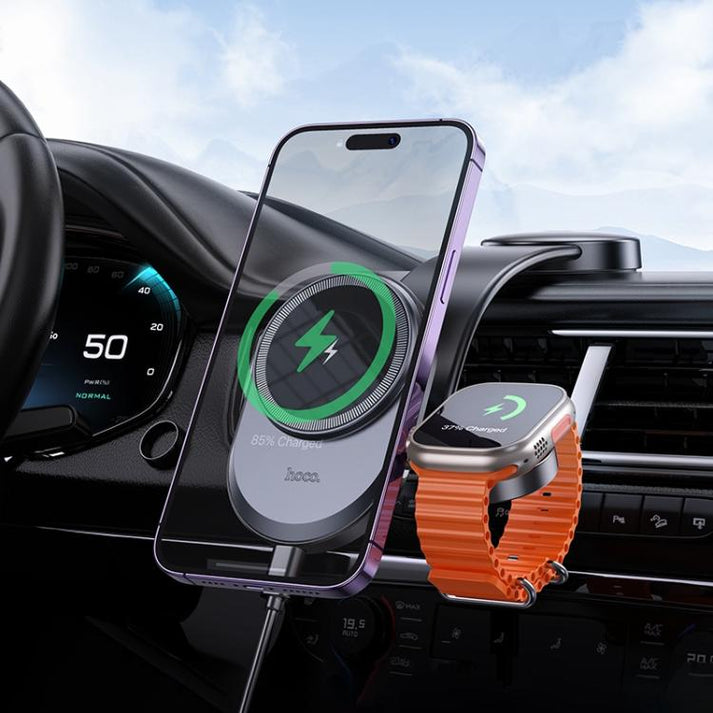 HOCO HW28 Excelso 2 in 1 Wireless Fast Charging Car Center Console Mobile Phone Holder - Saif Al Najmi Kwcar accessoriesHocoSaif Al Najmi KwHOCO HW28 Excelso 2 in 1 Wireless Fast Charging Car Center Console Mobile Phone Holder
