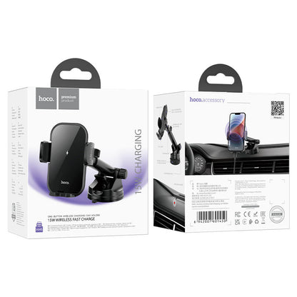 HOCO HW5 Journey Wireless Car Charger – 15W Dashboard Mount
