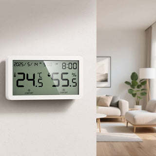 Hoco HX42 Thermometer & Hygrometer Alarm Clock – LED Indoor Display - Saif Al Najmi Kwgadgetshoco hx42, thermometer hygrometer, indoor monitor, alarm clock, digital display, led clock, temperature humidity meter, home gadgets, kuwait tech accessories, 2025 devicesSaif Al Najmi KwHoco HX42 Thermometer & Hygrometer Alarm Clock – LED Indoor Display