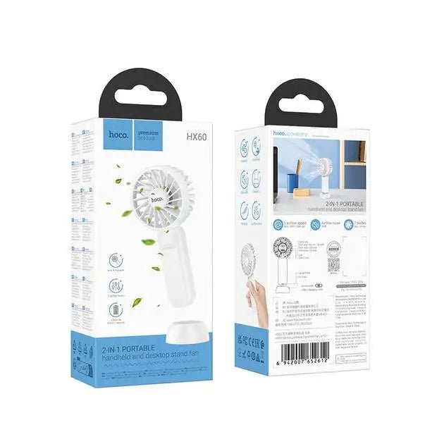 Hoco HX60 Nimble Portable Rechargeable Fan – Compact USB Mini Fan - Saif Al Najmi KwFansHocoSaif Al Najmi KwHoco HX60 Nimble Portable Rechargeable Fan – Compact USB Mini Fan