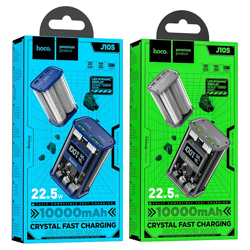 Hoco J105 Discovery Edition Power Bank 22.5W 10000mAh - Fast Charging with Digital Display - Saif Al Najmi KwPower BanksHocoSaif Al Najmi KwBlueHoco J105 Discovery Edition Power Bank 22.5W 10000mAh - Fast Charging with Digital Display - Saif Al Najmi Kw