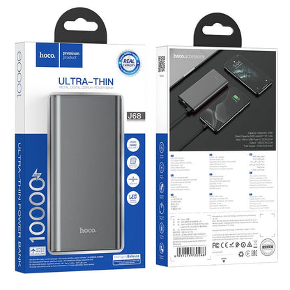 Hoco J68 Resourceful 10000mAh Power Bank – Dual Output | Compact - Saif Al Najmi KwPower BanksHocoSaif Al Najmi KwGrayHoco J68 Resourceful 10000mAh Power Bank – Dual Output | Compact