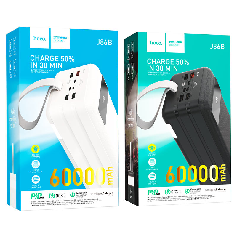 Hoco J86B 60000mAh Power Bank – 22.5W Fast Charging