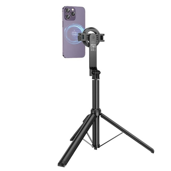 Hoco K25 Magnetic Selfie Stick with Wireless Remote Control Tripod – Black - Saif Al Najmi KwTripodsHocoSaif Al Najmi KwHoco K25 Magnetic Selfie Stick with Wireless Remote Control Tripod – Black