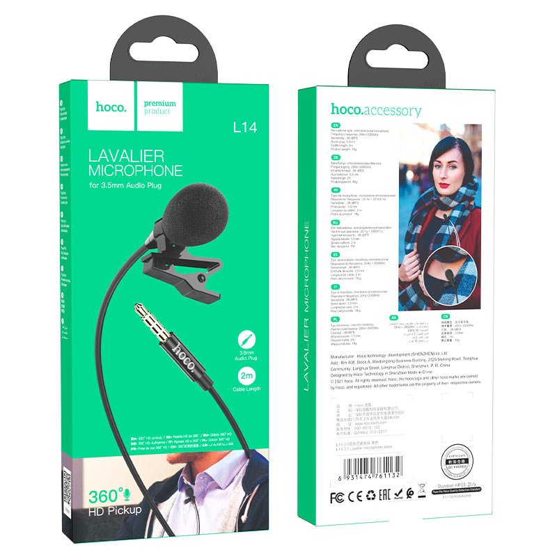 HOCO L14 3.5MM AUX LAVALIER MICROPHONE - Saif Al Najmi KwMicrophonesHocoSaif Al Najmi KwHOCO L14 AUX130717HOCO L14 3.5MM AUX LAVALIER MICROPHONE - Saif Al Najmi Kw