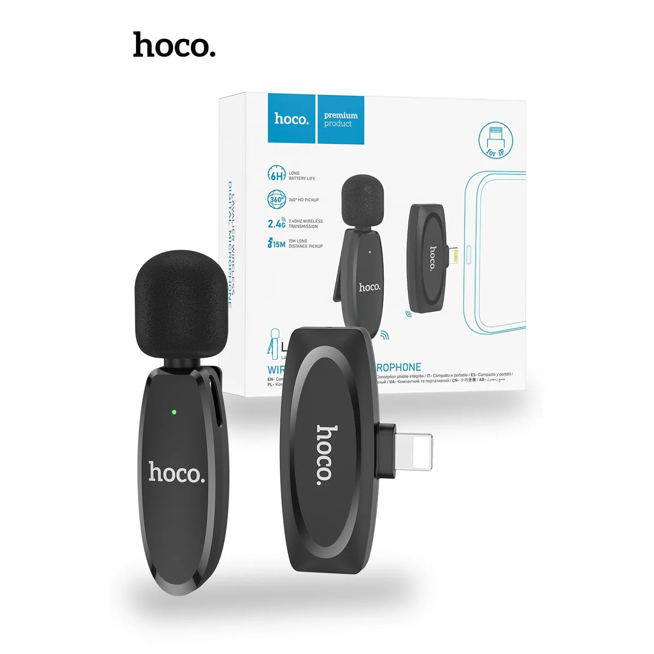 Hoco L15 Lightning Crystal Lavalier Wireless Digital Microphone - Saif Al Najmi Kw