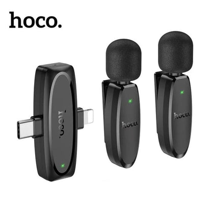 Hoco L15 Dual Wireless Lavalier Microphone – Type - C & Lightning Receivers for iPhone & Android - Saif Al Najmi KwMicrophonesHocoSaif Al Najmi KwHoco L15 Dual Wireless Lavalier Microphone – Type - C & Lightning Receivers for iPhone & Android - Saif Al Najmi Kw