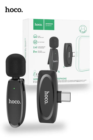 Hoco L15 Type-C Crystal Lavalier Wireless Digital Microphone - Saif Al Najmi Kw