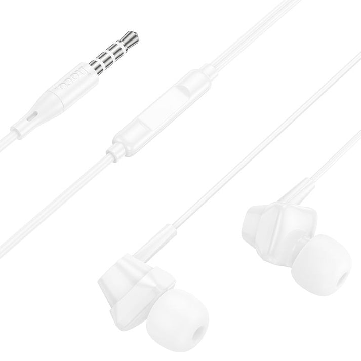 M113 Clear universal digital earphones with microphone AUX - white - Saif Al Najmi Kw