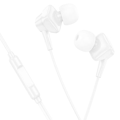 M113 Clear universal digital earphones with microphone AUX - white - Saif Al Najmi Kw