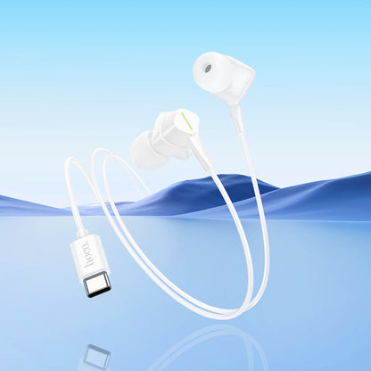 M113 Landy universal digital earphones with microphone Type-C - white - Saif Al Najmi Kw