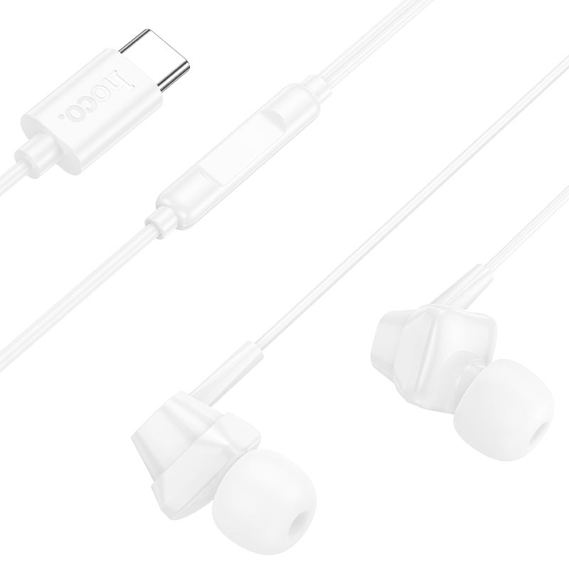 M113 Landy universal digital earphones with microphone Type-C - white - Saif Al Najmi Kw