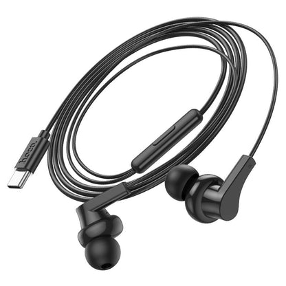 M114 Type-C  Jia universal earphones with microphone - black - Saif Al Najmi Kw