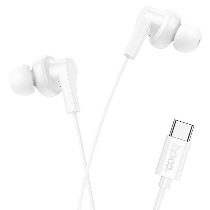 M114 Type-C  Jia universal earphones with microphone - white - Saif Al Najmi Kw
