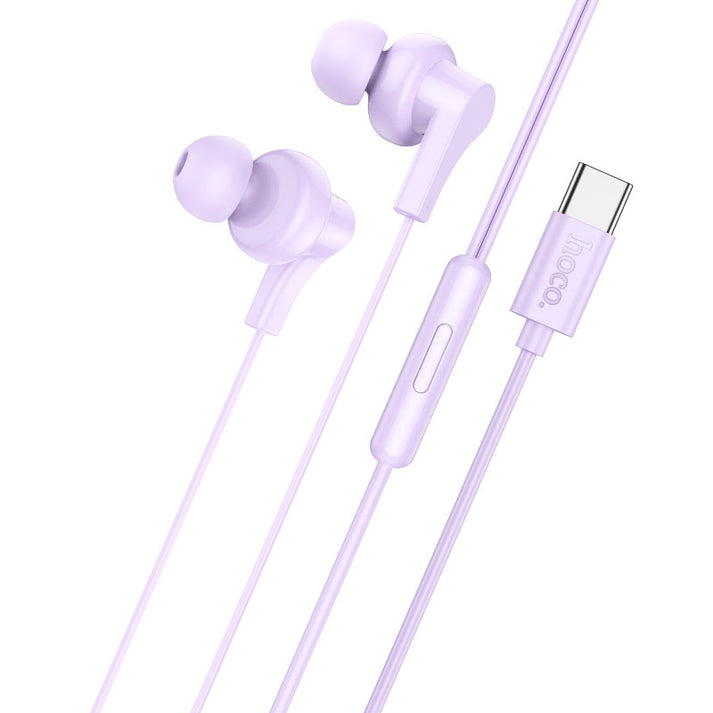 M114 Type-C Jia universal earphones with microphone - purple - Saif Al Najmi Kw