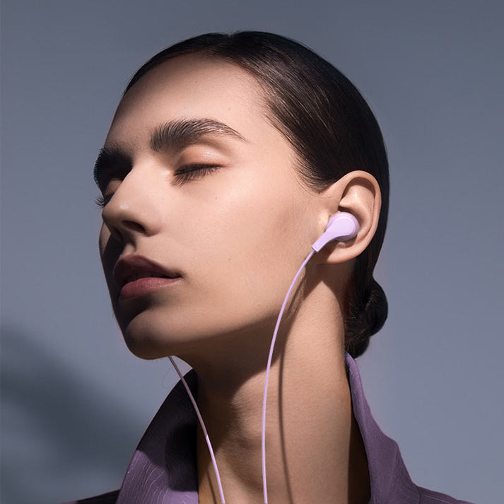 M114 Jia universal digital earphones with microphone - purple - Saif Al Najmi Kw