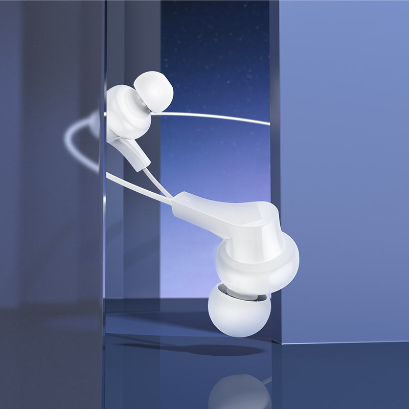 M114 Jia universal digital earphones with microphone - white - Saif Al Najmi Kw
