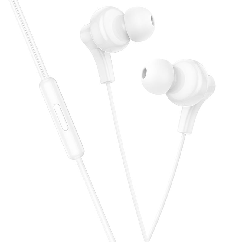 M114 Jia universal digital earphones with microphone - white - Saif Al Najmi Kw