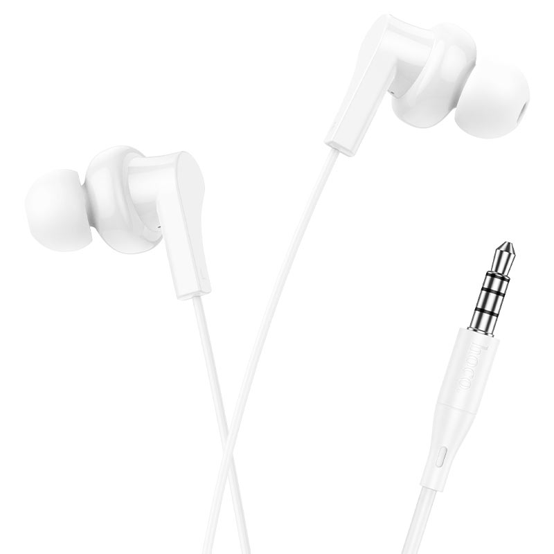 M114 Jia universal digital earphones with microphone - white - Saif Al Najmi Kw