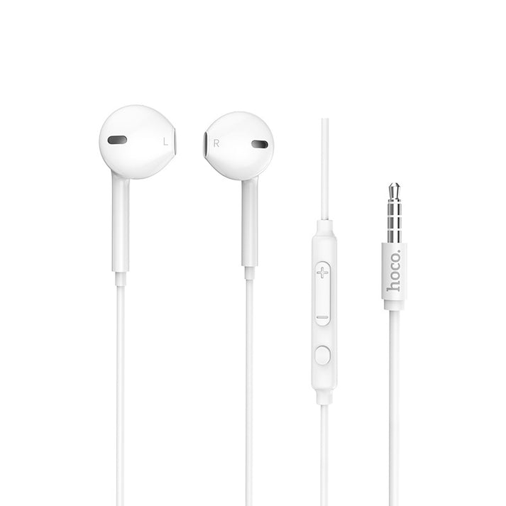 M55 Memory sound wire control earphones with mic - white - Saif Al Najmi Kw