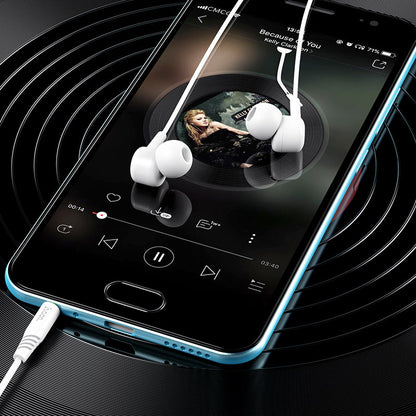 M82 La musique universal earphones with mic - white - Saif Al Najmi Kw