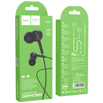 M82 La musique universal earphones with mic - black - Saif Al Najmi Kw