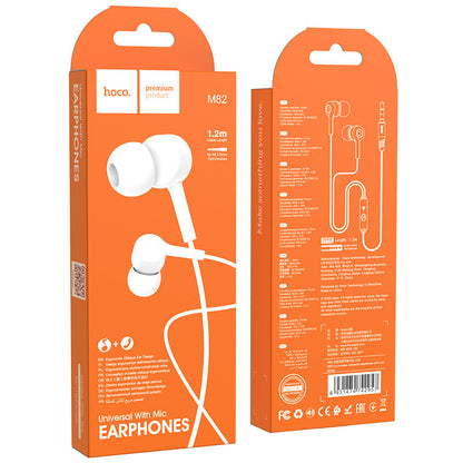 M82 La musique universal earphones with mic - white - Saif Al Najmi Kw