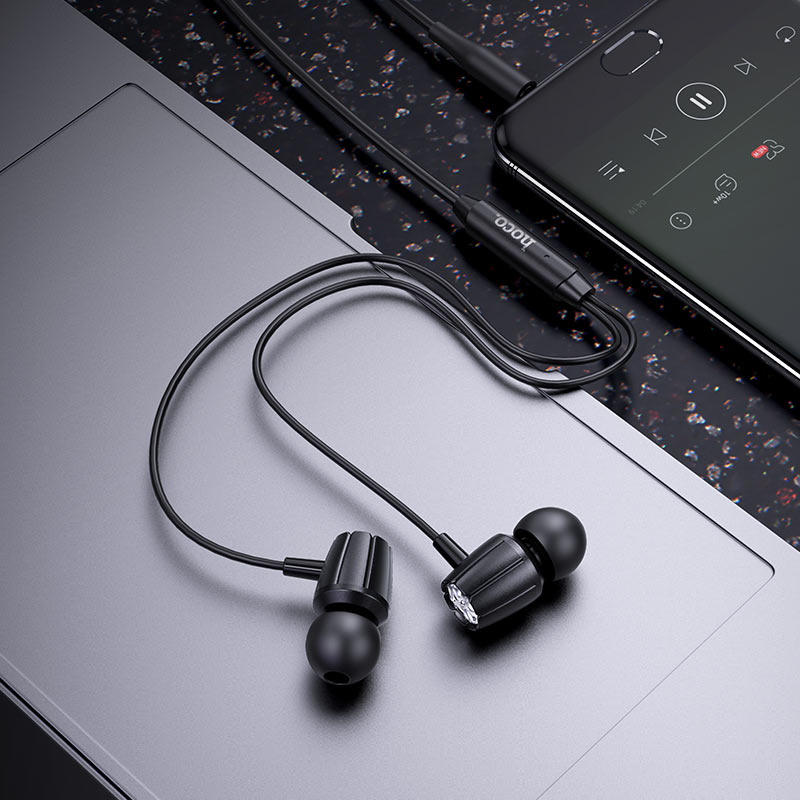 M88 Graceful universal earphones with mic - black - Saif Al Najmi Kw