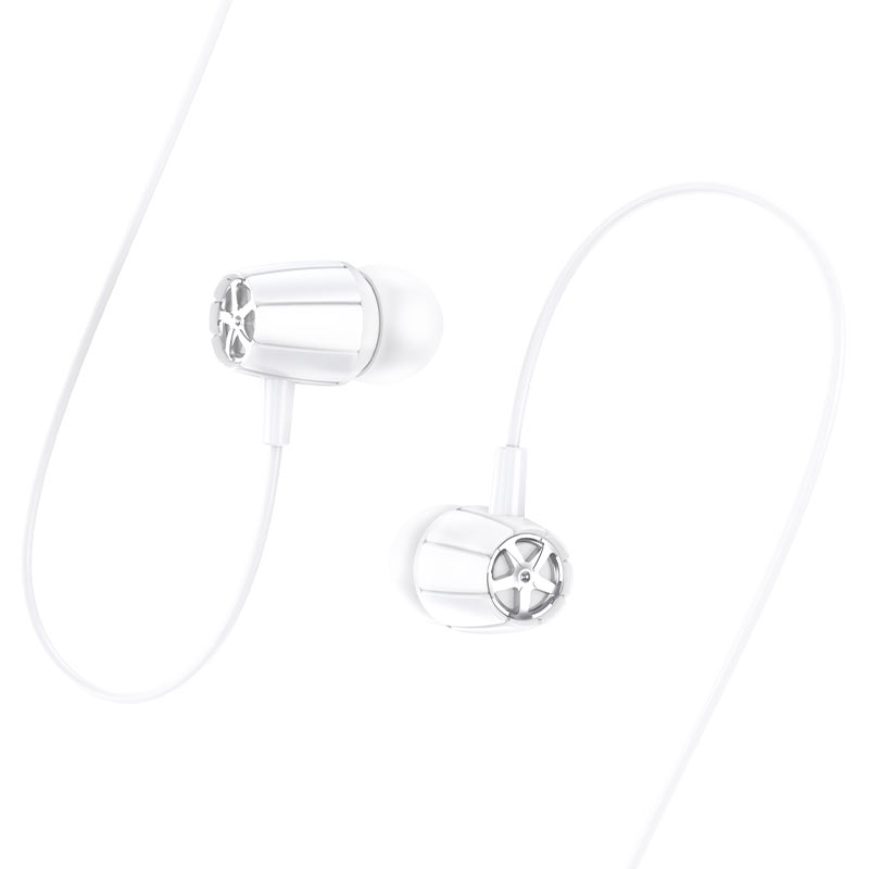 M88 Graceful universal earphones with mic - white - Saif Al Najmi Kw