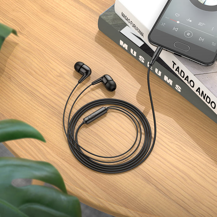 M97 Enjoy universal earphones with mic - black - Saif Al Najmi Kw