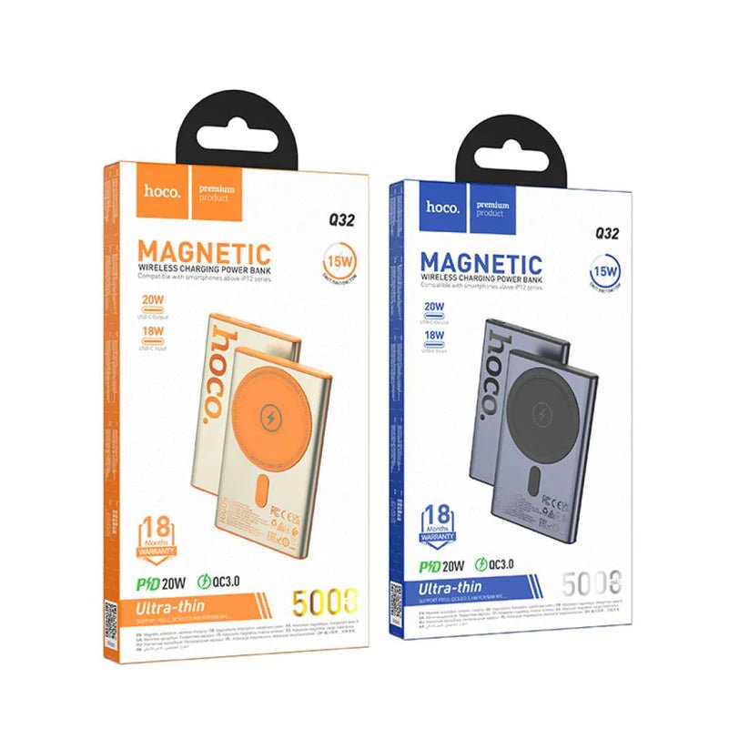 Hoco PD20W Wireless Magnetic 5000mAh Power Bank Q32 - Fast Wireless Charging - Saif Al Najmi KwWireless Power BanksHocoSaif Al Najmi KwQ32BlackHoco PD20W Wireless Magnetic 5000mAh Power Bank Q32 - Fast Wireless Charging - Saif Al Najmi Kw