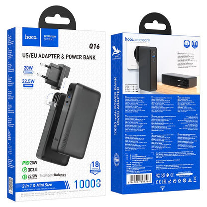 HOCO Power bank 22.5W 10000mAh EU / US plug - “Q16 Friendly” - Saif Al Najmi KwPower BanksHocoSaif Al Najmi KwHOCO Power bank 22.5W 10000mAh EU / US plug - “Q16 Friendly”