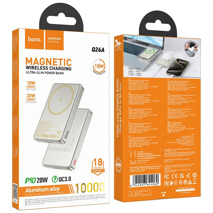 HOCO POWER BANK MAGNETIC Q26A FAST CHARGE 10000MAH PD TYPE - C 20W - Saif Al Najmi KwWireless Power BanksHocoSaif Al Najmi KwGoldHOCO POWER BANK MAGNETIC Q26A FAST CHARGE 10000MAH PD TYPE - C 20W - Saif Al Najmi Kw