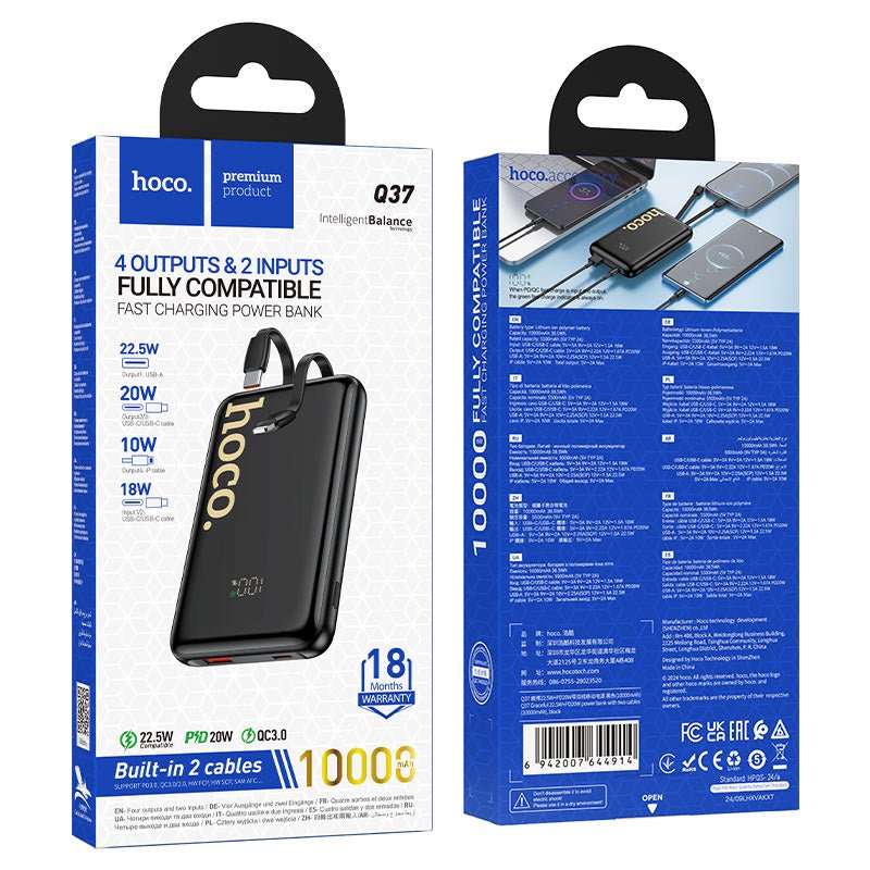 Hoco Q37 Graceful 10000mAh 22.5W PD20W Power Bank - Saif Al Najmi KwPower BanksHocoSaif Al Najmi KwHoco Q37 Graceful 10000mAh 22.5W PD20W Power Bank
