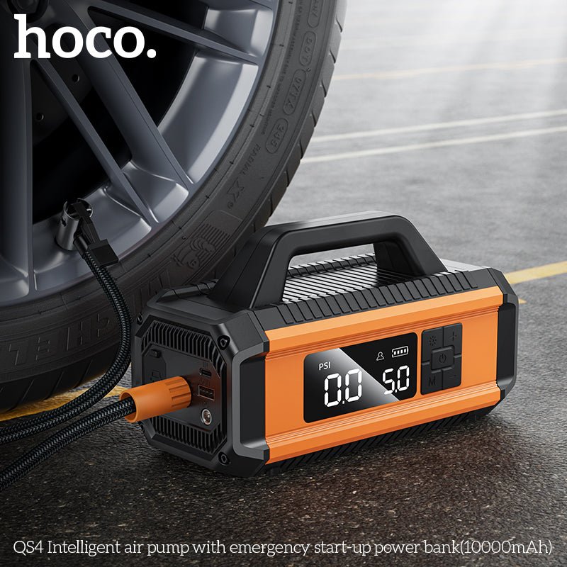 Hoco QS4 Air Pump with Emergency Start Power Bank 10000mAh - Multi - Function Portable Power - Saif Al Najmi KwCar Jump StarterHocoSaif Al Najmi KwHoco QS4 Air Pump with Emergency Start Power Bank 10000mAh - Multi - Function Portable Power - Saif Al Najmi Kw