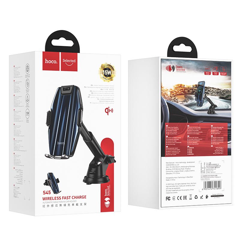 Hoco S45 Energia Car Wireless Charger – Dashboard & Air Vent Mount - Saif Al Najmi KwCar ChargersHocoSaif Al Najmi KwS45-HOCOHoco S45 Energia Car Wireless Charger – Dashboard & Air Vent Mount
