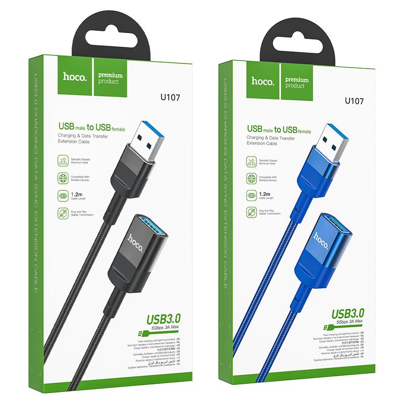 Hoco U107 USB male to USB female USB3.0 charging data sync extension cable 1.2M - Saif Al Najmi KwOTG / ConnectorsHocoSaif Al Najmi KwHoco-5544Hoco U107 USB male to USB female USB3.0 charging data sync extension cable 1.2M - Saif Al Najmi Kw