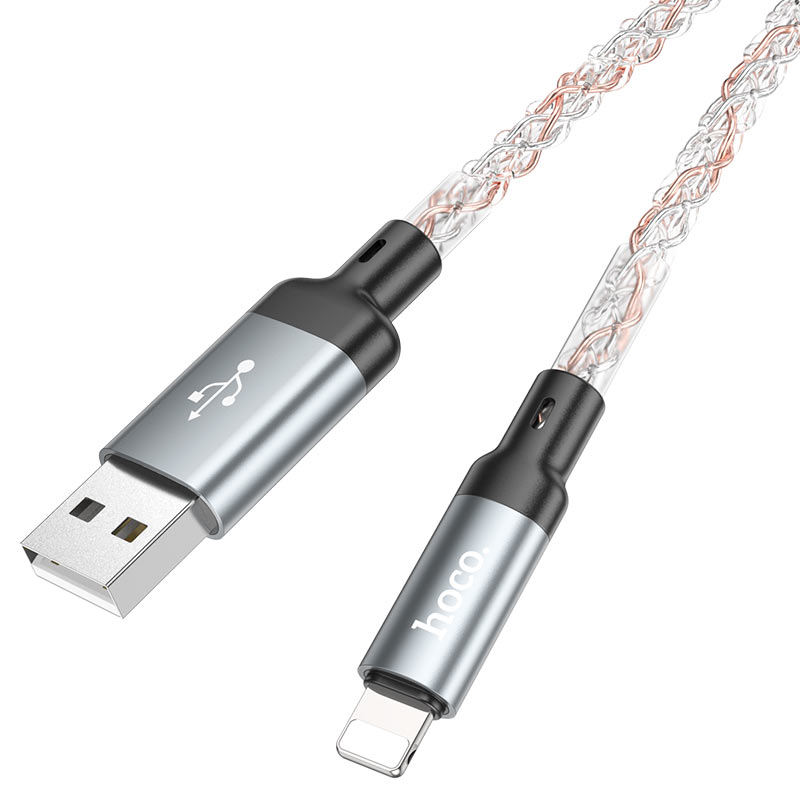 Hoco U112 Shine charging data cable for iP 1M - Gray - Saif Al Najmi Kw