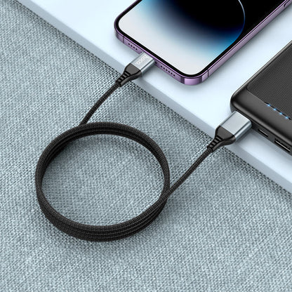 U128 Viking 2-in-1 charging data cable USB/Type-C to iP - Black - Saif Al Najmi Kw